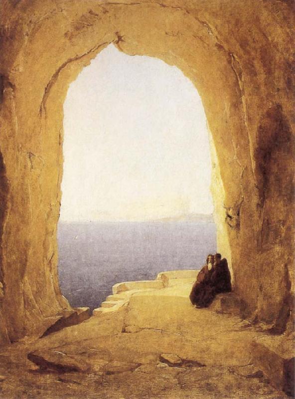 Karl Blechen Monks at the Gulf of Naples china oil painting image